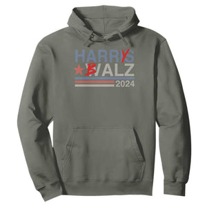 Funny Harris Walz 24 Hoodie Harry Balz 2024 Meme Democratics Vote TS10 Military Green Print Your Wear