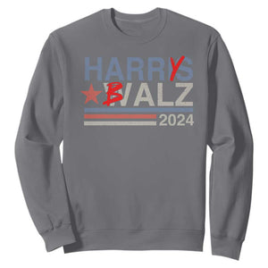 Funny Harris Walz 24 Sweatshirt Harry Balz 2024 Meme Democratics Vote TS10 Charcoal Print Your Wear