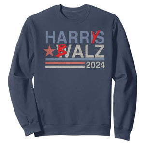 Funny Harris Walz 24 Sweatshirt Harry Balz 2024 Meme Democratics Vote TS10 Navy Print Your Wear