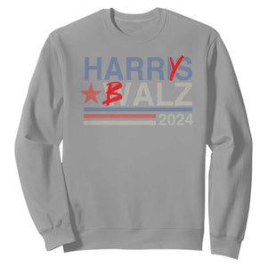 Funny Harris Walz 24 Sweatshirt Harry Balz 2024 Meme Democratics Vote TS10 Sport Gray Print Your Wear