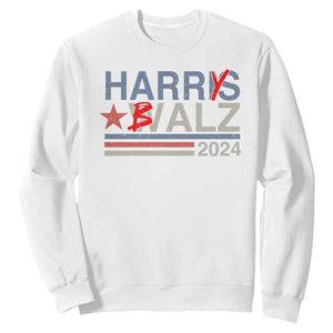 Funny Harris Walz 24 Sweatshirt Harry Balz 2024 Meme Democratics Vote TS10 White Print Your Wear