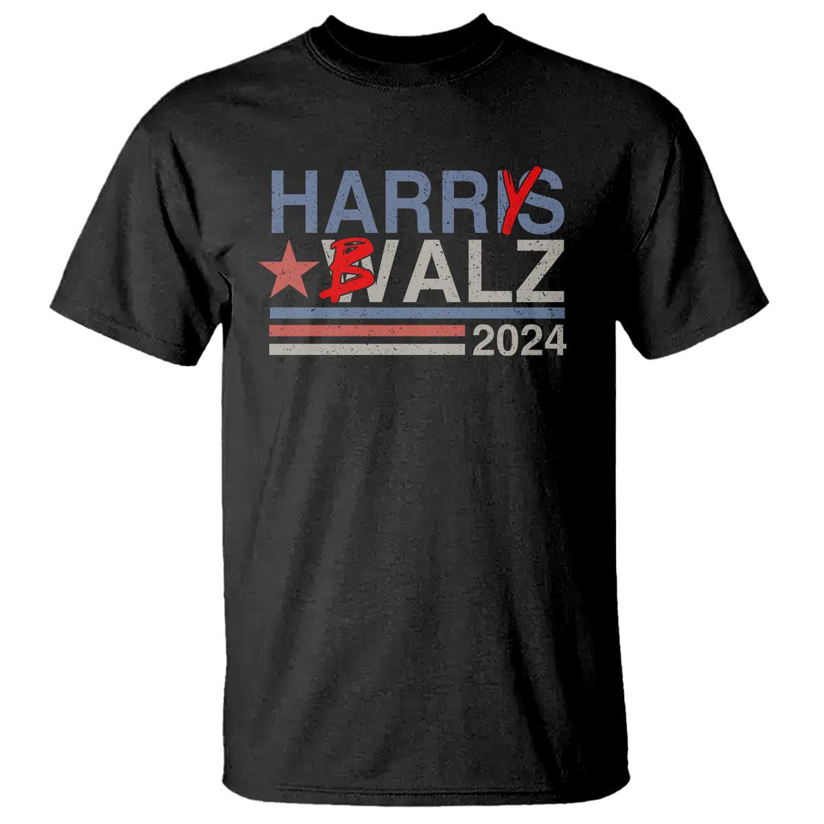 Funny Harris Walz 24 T Shirt Harry Balz 2024 Meme Democratics Vote TS10 Black Print Your Wear