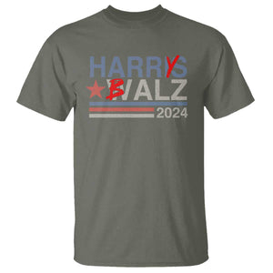 Funny Harris Walz 24 T Shirt Harry Balz 2024 Meme Democratics Vote TS10 Military Green Print Your Wear