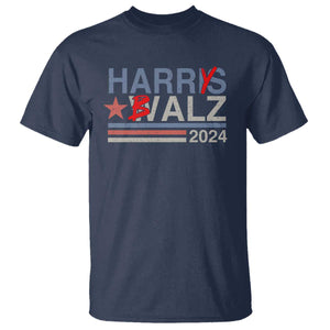 Funny Harris Walz 24 T Shirt Harry Balz 2024 Meme Democratics Vote TS10 Navy Print Your Wear