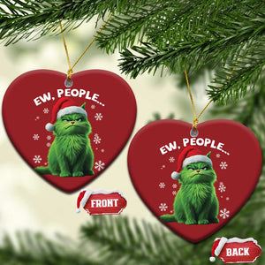 Funny Cat Christmas Ornament Ew People Xmas Gag Gift TS10 Heart Red Print Your Wear