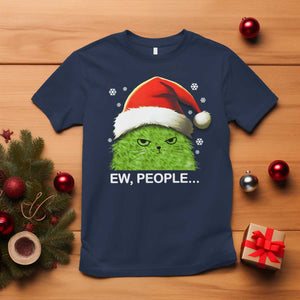 Christmas Cat T Shirt Ew People Meowy Kitten Lovers TS10 Navy Print Your Wear