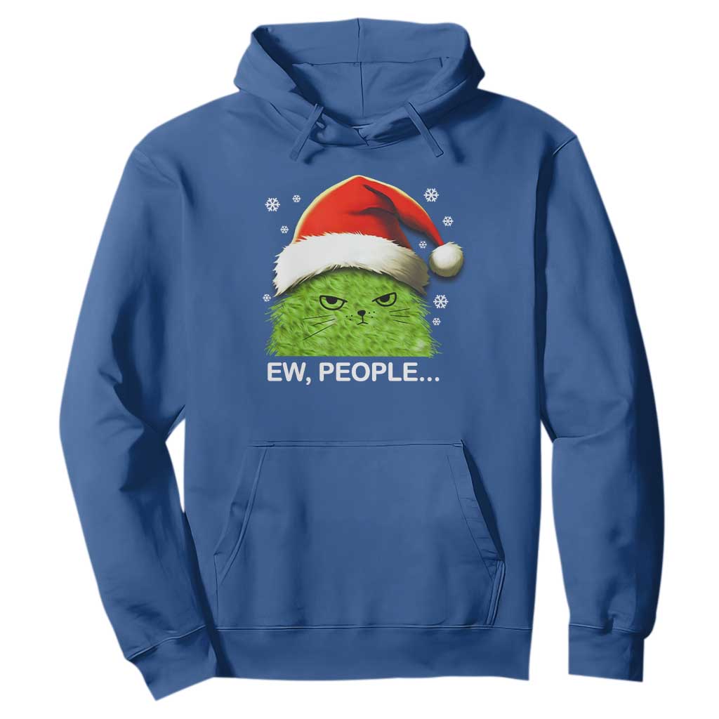 Christmas Cat Hoodie Ew People Meowy Kitten Lovers TS10 Royal Blue Print Your Wear