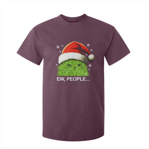 Christmas Cat T Shirt For Kid Ew People Meowy Kitten Lovers TS10 Maroon Print Your Wear