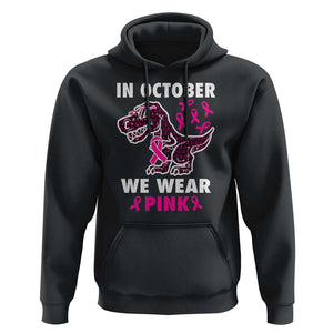 In October We Wear Pink Breast Cancer Awareness Toddler Kids Hoodie Pink Ribbon TS10 Black Print Your Wear