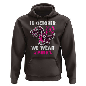 In October We Wear Pink Breast Cancer Awareness Toddler Kids Hoodie Pink Ribbon TS10 Dark Chocolate Print Your Wear