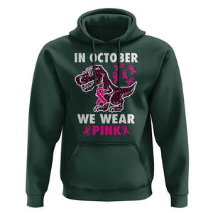 In October We Wear Pink Breast Cancer Awareness Toddler Kids Hoodie Pink Ribbon TS10 Dark Forest Green Print Your Wear