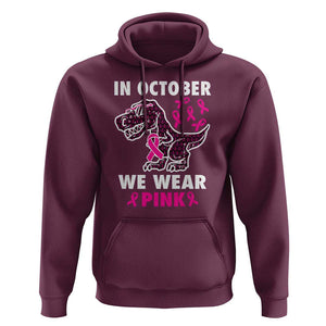 In October We Wear Pink Breast Cancer Awareness Toddler Kids Hoodie Pink Ribbon TS10 Maroon Print Your Wear