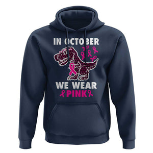 In October We Wear Pink Breast Cancer Awareness Toddler Kids Hoodie Pink Ribbon TS10 Navy Print Your Wear