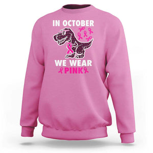 In October We Wear Pink Breast Cancer Awareness Toddler Kids Sweatshirt Pink Ribbon TS10 Azalea Print Your Wear