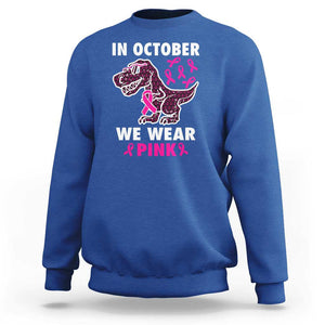 In October We Wear Pink Breast Cancer Awareness Toddler Kids Sweatshirt Pink Ribbon TS10 Royal Blue Print Your Wear