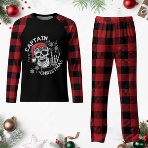 Pirate Xmas Plaid Pajama Set Skull Skeleton Lights Pirates Caribbean Cruise TS10 Buffalo Plaid Print Your Wear