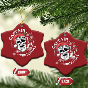 Pirate Xmas Christmas Ornament Skull Skeleton Lights Pirates Caribbean Cruise TS10 Snow Flake Red Print Your Wear