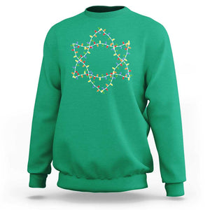 Christmas Religious Happy Chrismukkah Sweatshirt Lights Star of David TS10 Irish Green Print Your Wear