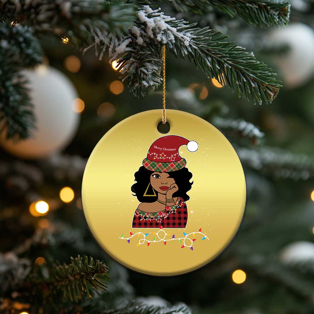 Black Santa African American Xmas Christmas Ornament Sassy Afro Queen Black Woman TS10 Print Your Wear