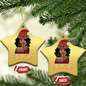 Black Santa African American Xmas Christmas Ornament Sassy Afro Queen Black Woman TS10 Star Gold Print Your Wear