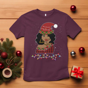 Black Santa African American Christmas T Shirt Sassy Afro Queen Black Woman TS10 Maroon Print Your Wear