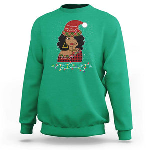 Black Santa African American Christmas Sweatshirt Sassy Afro Queen Black Woman TS10 Irish Green Print Your Wear