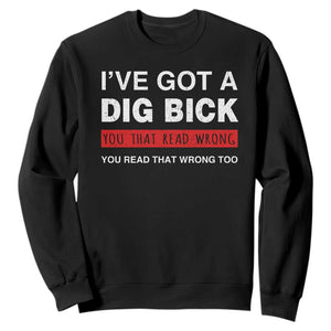 Funny Naughty Adult Humor Sweatshirt I've Got A Dig Bick You That Read Wrong You Read That Wrong Too TS10 Black Print Your Wear