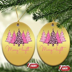 Pink Xmas Trees Christmas Ornament Leopard Christmas Tree Decorations Dcor TS10 Oval Gold Print Your Wear