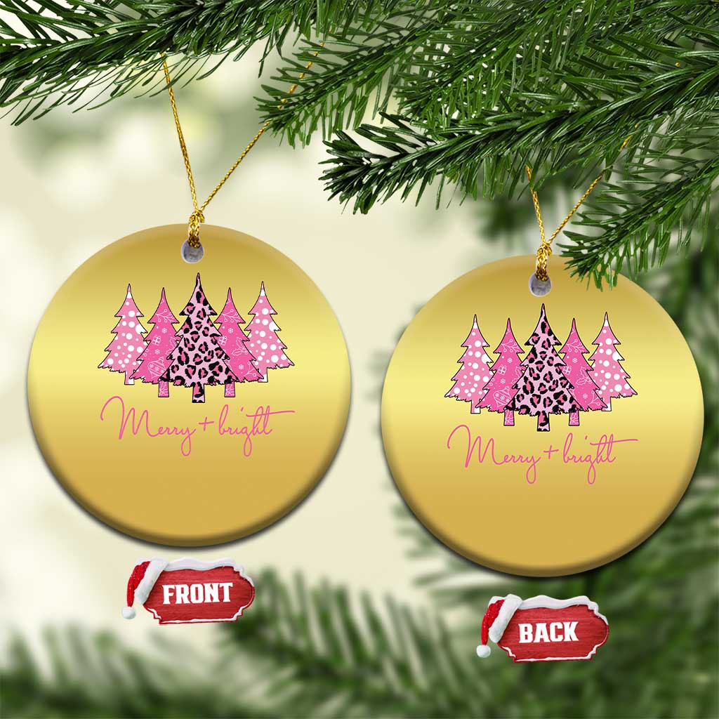 Pink Xmas Trees Christmas Ornament Leopard Christmas Tree Decorations Dcor TS10 Circle Gold Print Your Wear