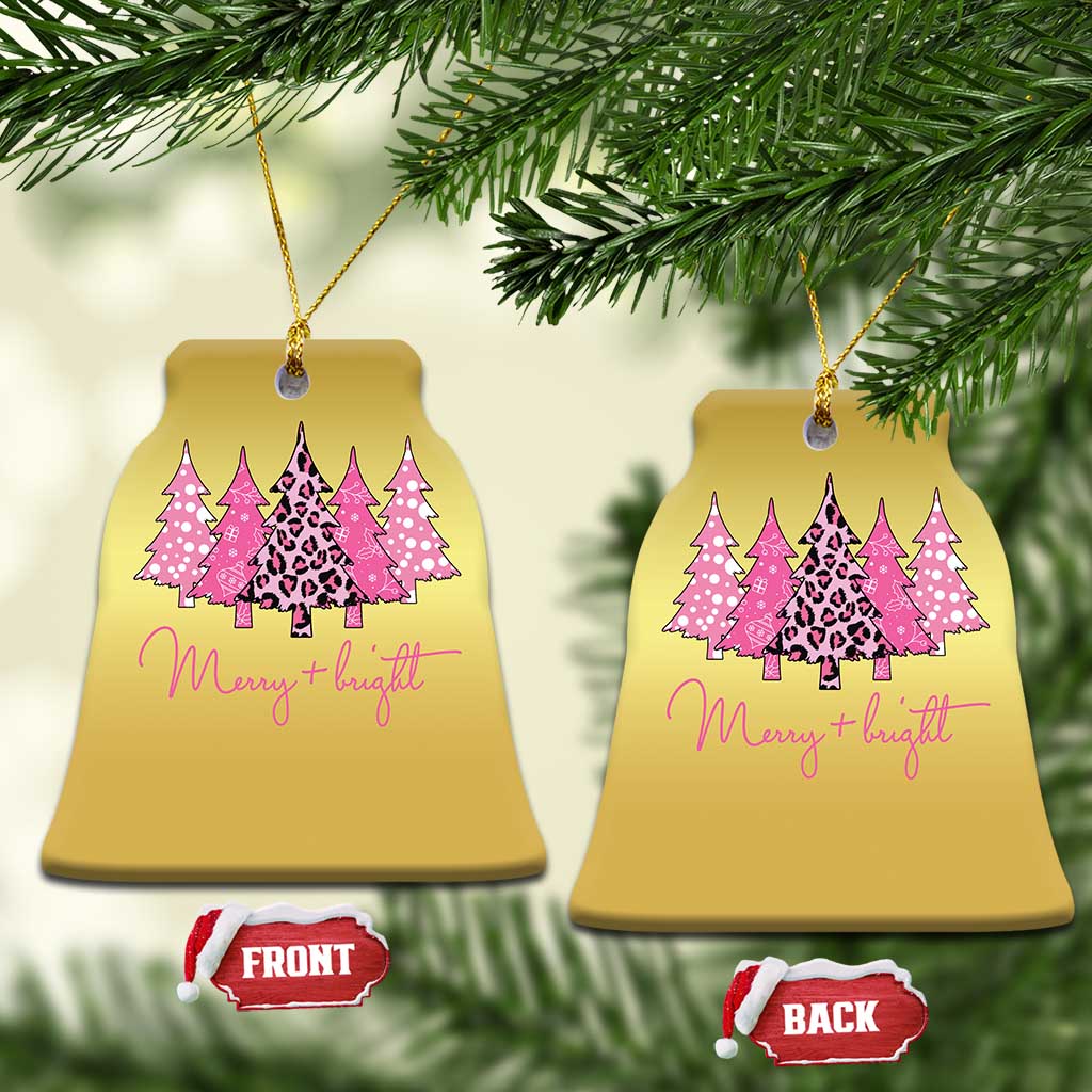 Pink Xmas Trees Christmas Ornament Leopard Christmas Tree Decorations Dcor TS10 Bell Flake Gold Print Your Wear