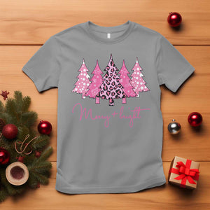 Pink Christmas T Shirt Leopard Print Trees TS10 Sport Gray Print Your Wear