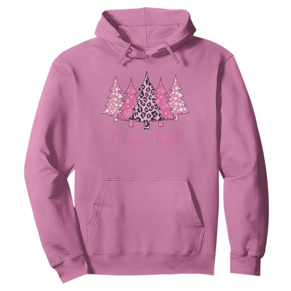 Pink Christmas Hoodie Leopard Print Trees TS10 Azalea Print Your Wear