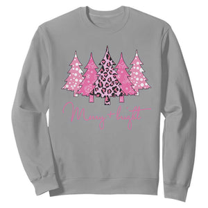 Pink Christmas Sweatshirt Leopard Print Trees TS10 Sport Gray Print Your Wear