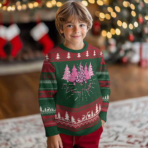 Christmas Pink Ugly Christmas Sweater Leopard Print Trees TS10 Christmas Print Your Wear