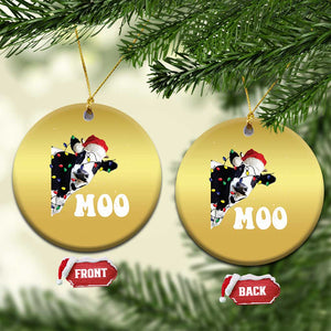 Christmas Cow Christmas Ornament Funny Cow Lover Xmas Gift Farm TS10 Circle Gold Print Your Wear