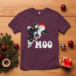 Christmas Cow T Shirt Funny Cow Lover Xmas Gift Farm TS10 Maroon Print Your Wear