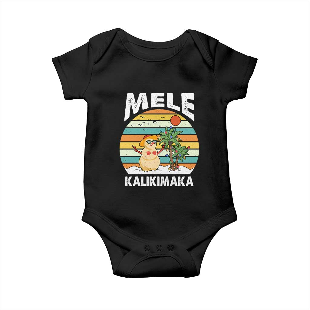 Mele Kalikimaka Hawaiian Christmas Baby Onesie Beach Hawaii Xmas In July Tropical TS10 Black Print Your Wear