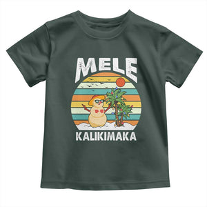 Mele Kalikimaka Hawaiian Christmas Baby Shirt Beach Hawaii Xmas In July Tropical TS10 Dark Forest Green Print Your Wear