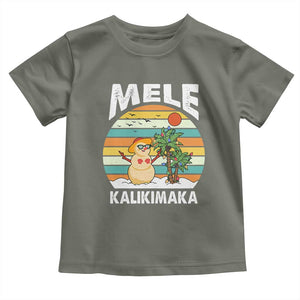 Mele Kalikimaka Hawaiian Christmas Baby Shirt Beach Hawaii Xmas In July Tropical TS10 Military Green Print Your Wear