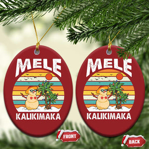 Mele Kalikimaka Hawaiian Christmas Ornament Beach Hawaii Xmas In July Tropical TS10 Oval Red Print Your Wear