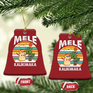 Mele Kalikimaka Hawaiian Christmas Ornament Beach Hawaii Xmas In July Tropical TS10 Bell Flake Red Print Your Wear