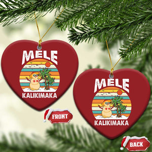 Mele Kalikimaka Hawaiian Christmas Ornament Beach Hawaii Xmas In July Tropical TS10 Heart Red Print Your Wear