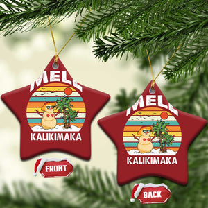 Mele Kalikimaka Hawaiian Christmas Ornament Beach Hawaii Xmas In July Tropical TS10 Star Red Print Your Wear