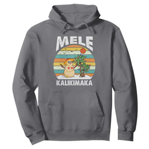 Mele Kalikimaka Hawaiian Christmas Hoodie Beach Hawaii Xmas In July Tropical TS10 Charcoal Print Your Wear