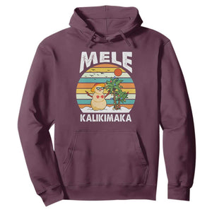 Mele Kalikimaka Hawaiian Christmas Hoodie Beach Hawaii Xmas In July Tropical TS10 Maroon Print Your Wear