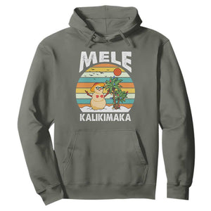 Mele Kalikimaka Hawaiian Christmas Hoodie Beach Hawaii Xmas In July Tropical TS10 Military Green Print Your Wear