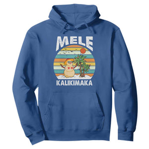 Mele Kalikimaka Hawaiian Christmas Hoodie Beach Hawaii Xmas In July Tropical TS10 Royal Blue Print Your Wear