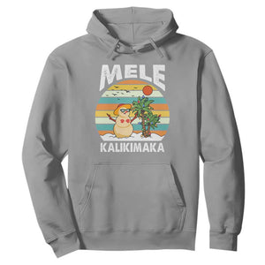 Mele Kalikimaka Hawaiian Christmas Hoodie Beach Hawaii Xmas In July Tropical TS10 Sport Gray Print Your Wear