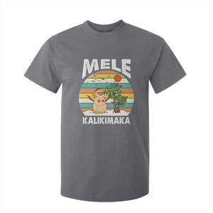 Mele Kalikimaka Hawaiian Christmas T Shirt For Kid Beach Hawaii Xmas In July Tropical TS10 Charcoal Print Your Wear