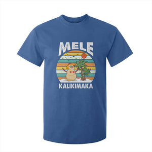 Mele Kalikimaka Hawaiian Christmas T Shirt For Kid Beach Hawaii Xmas In July Tropical TS10 Royal Blue Print Your Wear